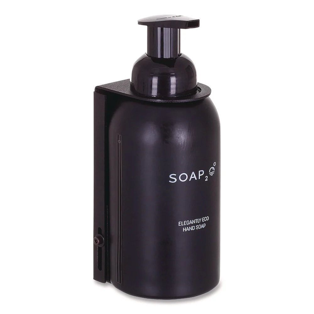 SOAP2O S2OMD350BDEA 350 mL Eco Glass Bottle Soap Dispenser - Black
