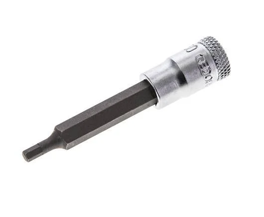 1/4" Gedore 60mm Long Pin Socket Insert for 3 mm Hexagonal Socket Screws