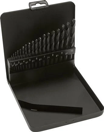 25-Piece Twist Drill Bit Set DIN 338 N HSS-R 1 - 13 mm
