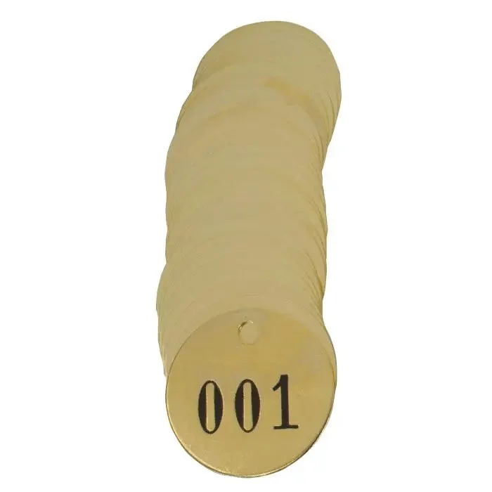 Tag-001-200 1-1/2" Round Brass 200pk