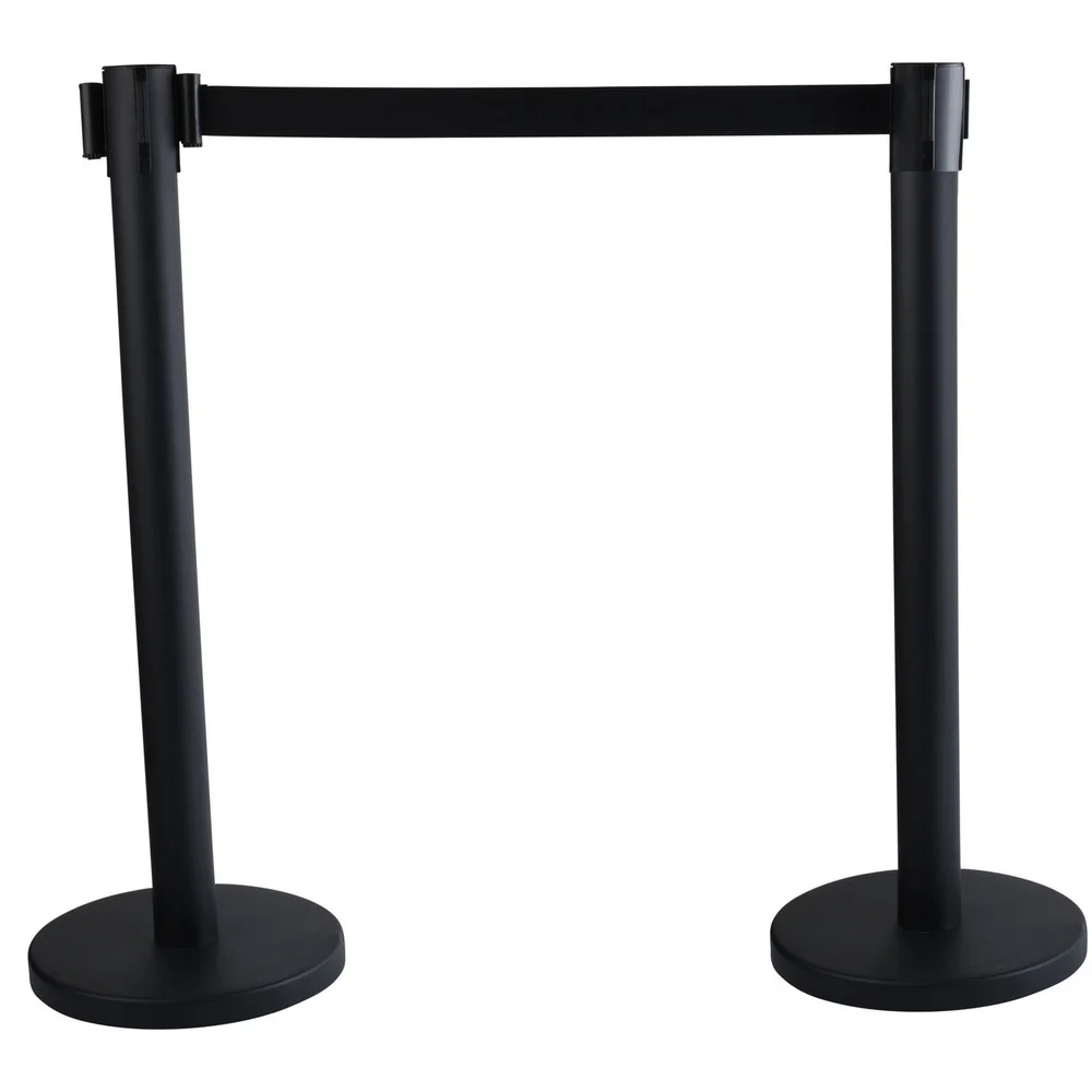 Tatco 14 in. x 35 in. x 9 ft 6 in. Assorted Materials Economy Crowd Control - Black (2/Carton)