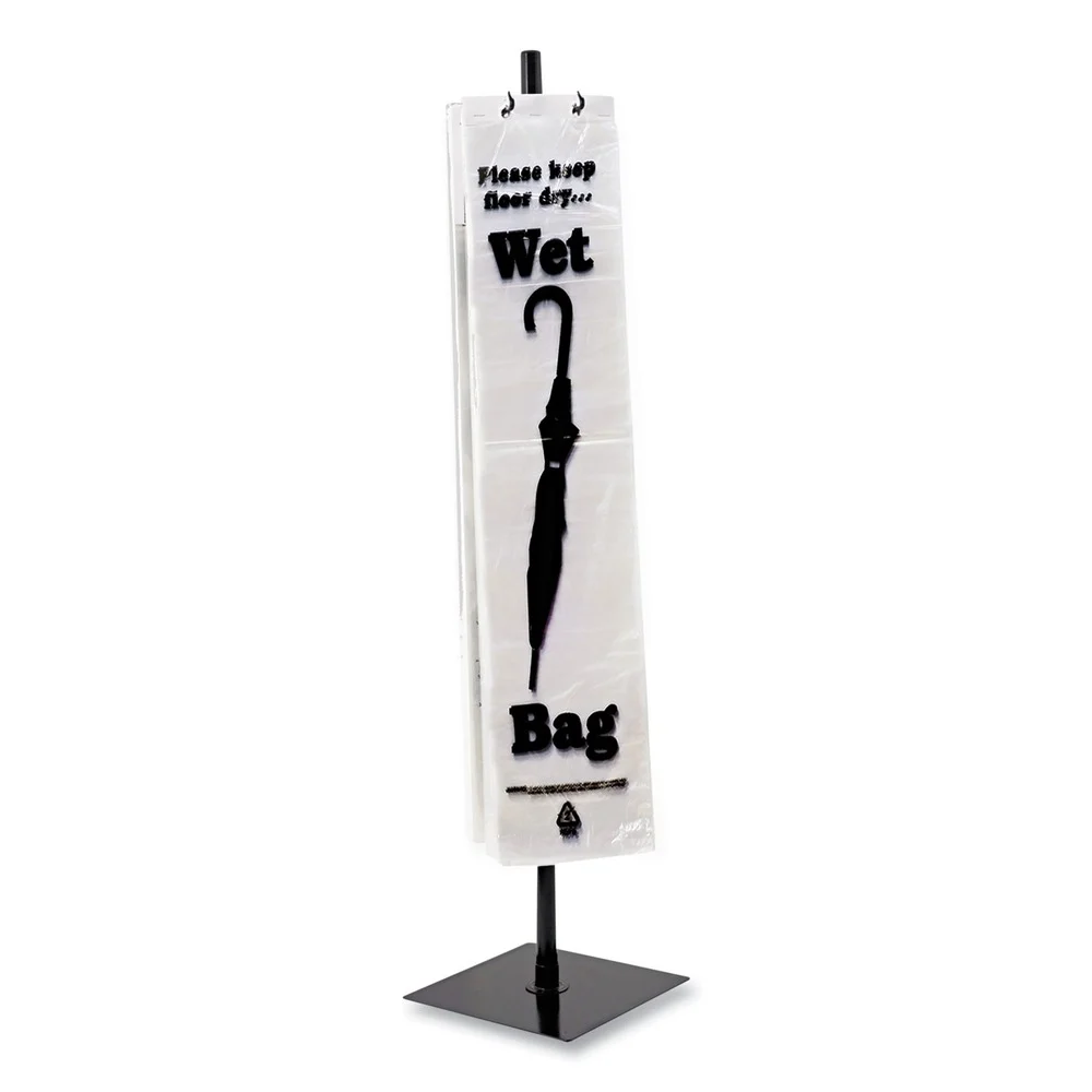 Tatco Powder Coated Steel 10 in. x 10 in. x 40 in. Wet Umbrella Bag Stand - Black