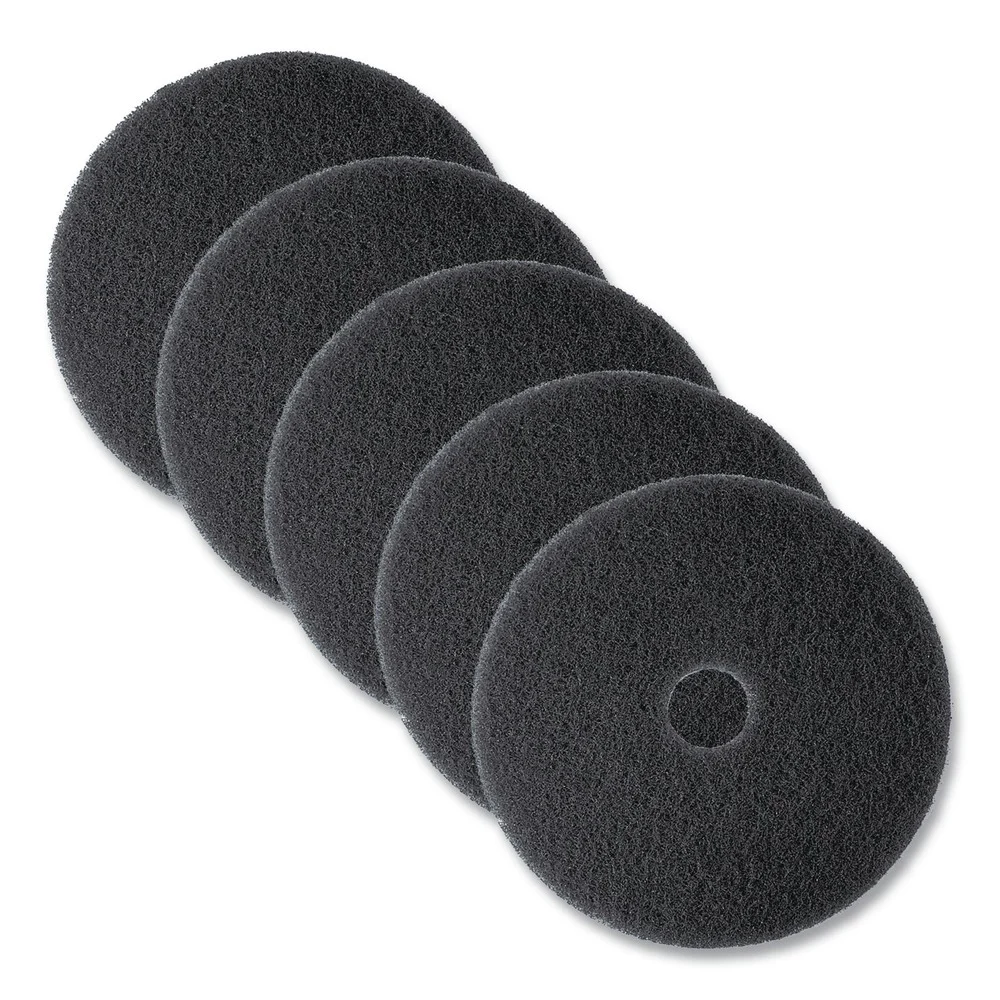 3M 15 in. Diameter Low-Speed High Productivity Floor Pad 7300 - Black (5/Carton)
