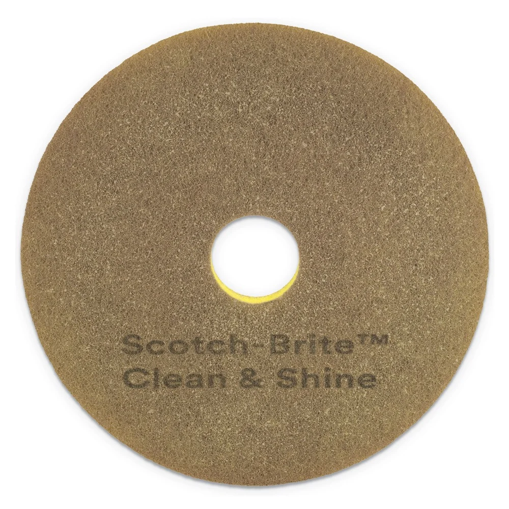Scotch-Brite Clean and Shine 20 in. Diameter Pad - Brown/Yellow (5/Carton)