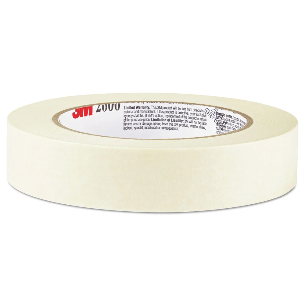 Highland 0.94 in. x 60.1 yds 3 in. Core Economy Masking Tape - Tan (1-Roll)
