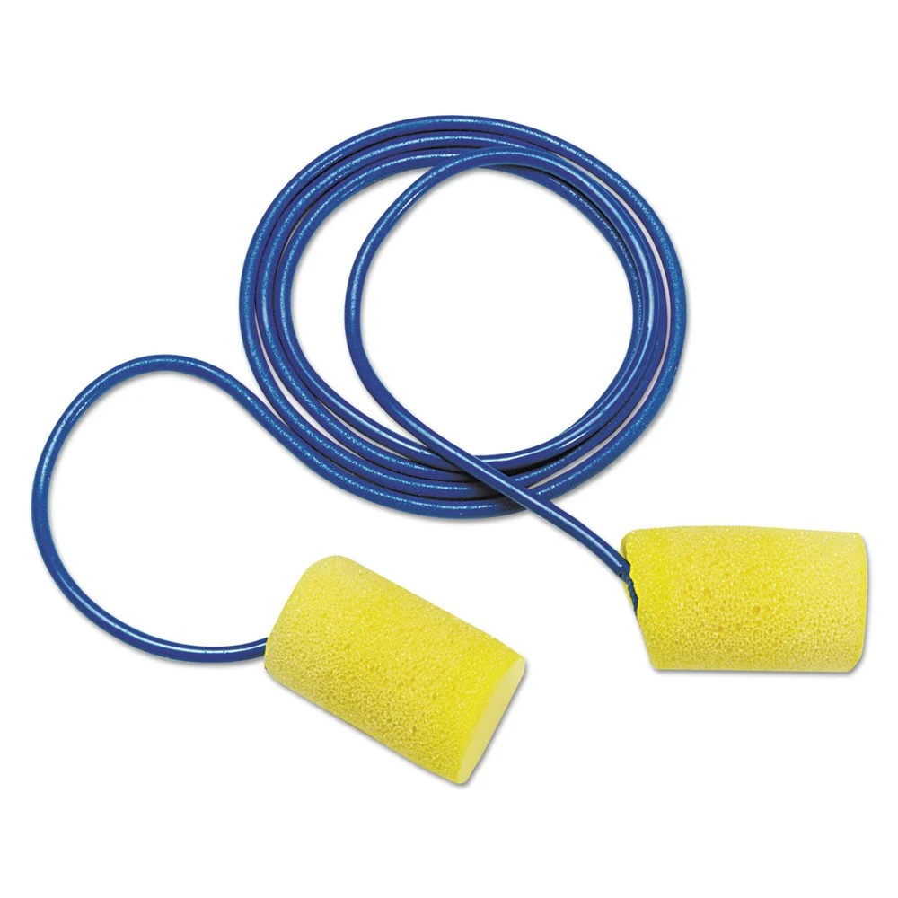 3M E-A-R Classic PVC Foam Corded Earplugs - Yellow (200 Pairs/Box)