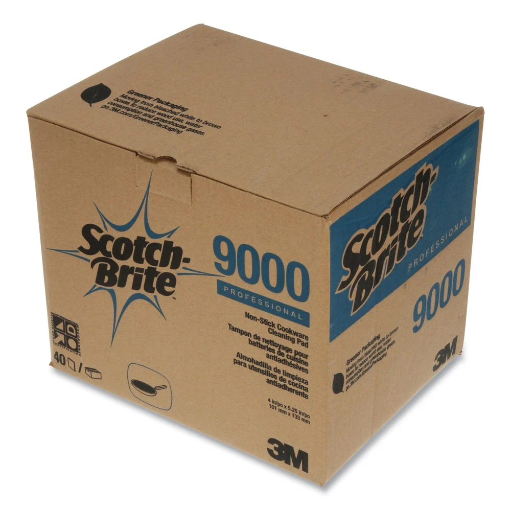 Scotch-Brite 9000 SB 4 x 5.25 All-Purpose Scouring Pad 9000 - Blue (40/Carton)
