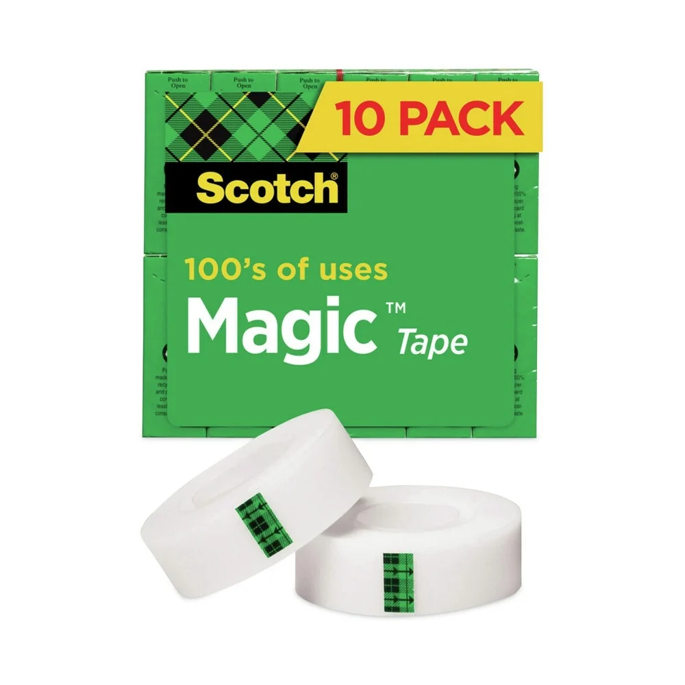 Scotch 1 in. Core 0.75 in. x 83.33 ft. Magic Tape Value Pack - Clear (10/Pack)