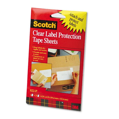 Scotch 4 in. x 6 in. ScotchPad Label Protection Tape Sheets - Clear (50/Pack)