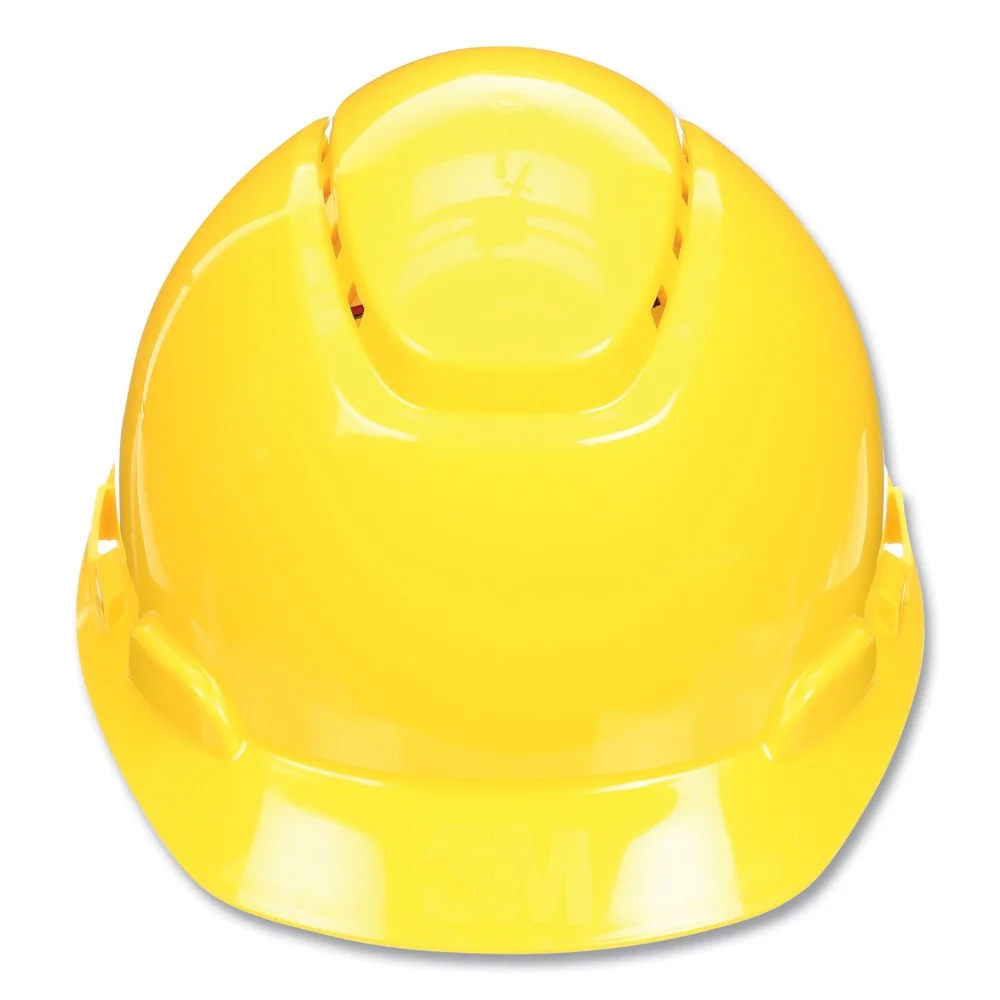 3M SecureFit H-Series 4-Point Pressure Diffusion Ratchet Suspension H-700 Vented Cap with UV Indicator Hard Hats - Yellow