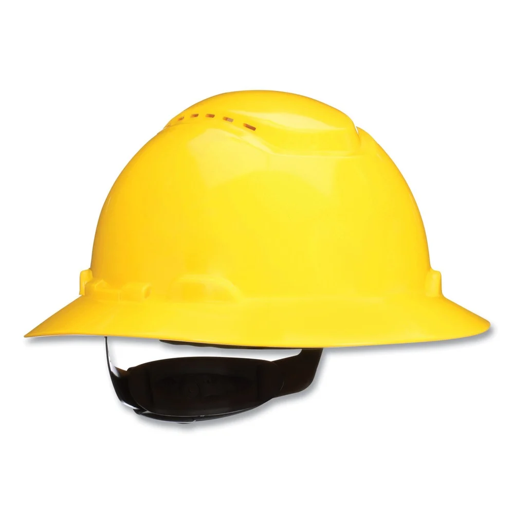 3M H-800 SecureFit H-Series 4-Point Pressure Diffusion Ratchet Suspension Vented Hat with UV Indicator - Yellow