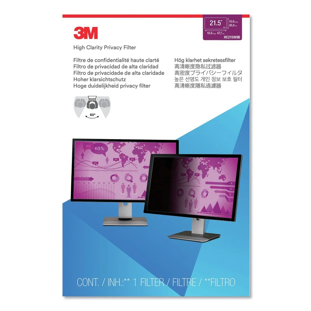 3M 16:9 Aspect Ratio High Clarity Privacy Filter for 21.5 in. Widescreen Flat Panel Monitor