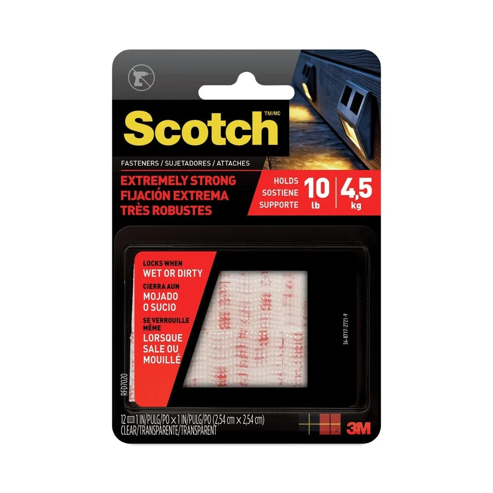 Scotch 1 in. x 1 in. Extreme Fasteners - White (6/Pack)