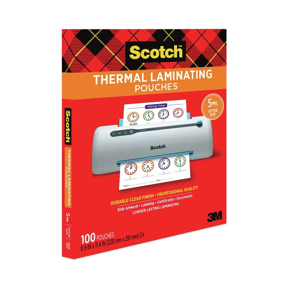 Scotch 5 mil 8-1/2 in. x 11 in. Letter Size Thermal Laminating Pouches (100/Pack)