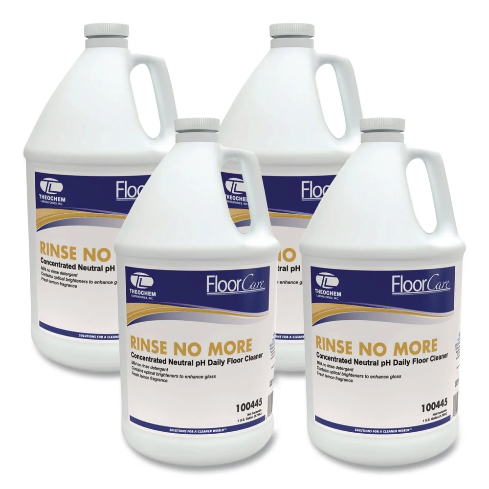 Theochem Laboratories 1 gal. Bottle Rinse-No-More Floor Cleaner - Lemon Scent (4/Carton)