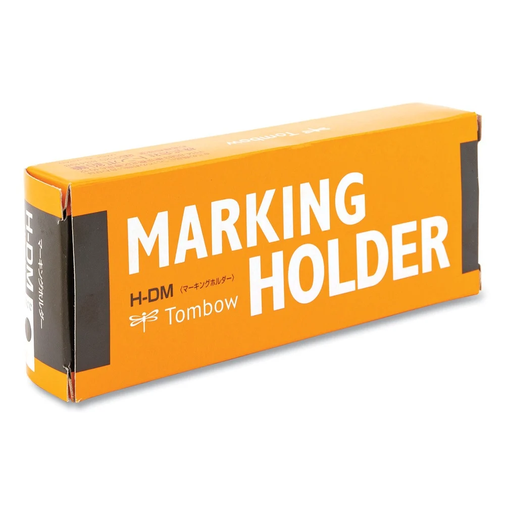 Tombow 4.4 mm Wax-Based Marking Pencil - Black Wax, Navy Blue Barrel (10/Box)