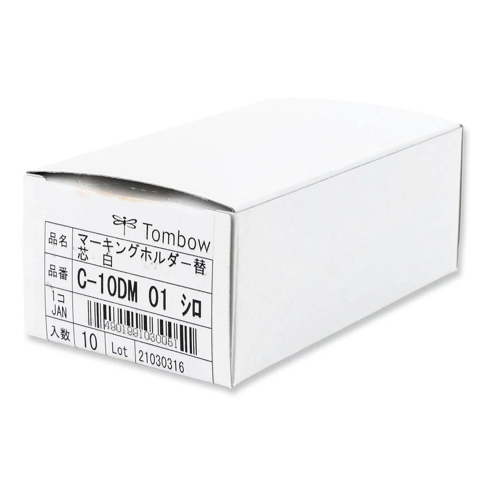 Tombow 4.4 millimeter Mechanical Wax-Based Marking Pencil Refills - White (10/Box)