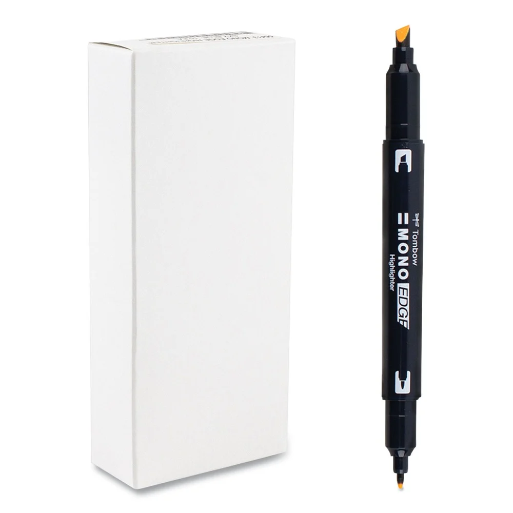 Tombow Mono Bullet/Chisel Tip Highlighters - Golden Yellow Barrel/Golden Yellow Ink (10/Box)