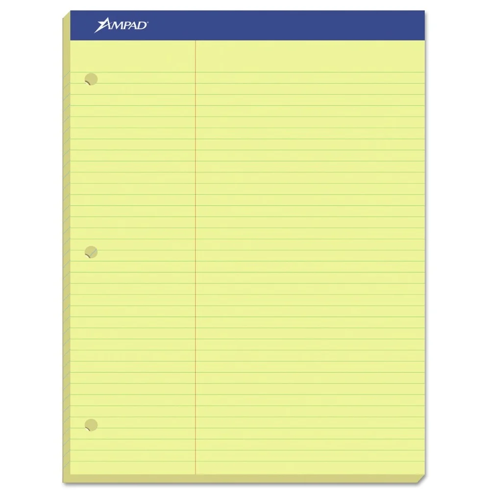Ampad 100 Sheets 8.5 in. x 11.75 in. Pitman Rule Variation (Offset Dividing Line - 3 in. Left) Double Sheet Pads (1 Pad)