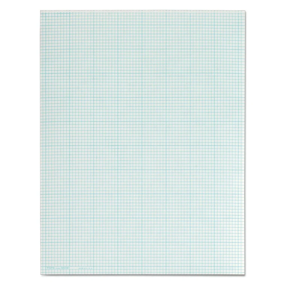 TOPS 8.5 in. x 11 in. (8 sq/in., 1 sq/in.) Cross Section Quadrille Rule Pads - White (50 Sheets/Pad)