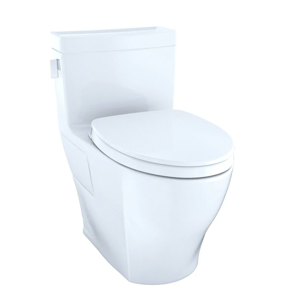 TOTO 1-Piece Legato CEFIONTECT WASHLETplus 1.28 GPF Elongated Universal Height Skirted Toilet - Cotton White