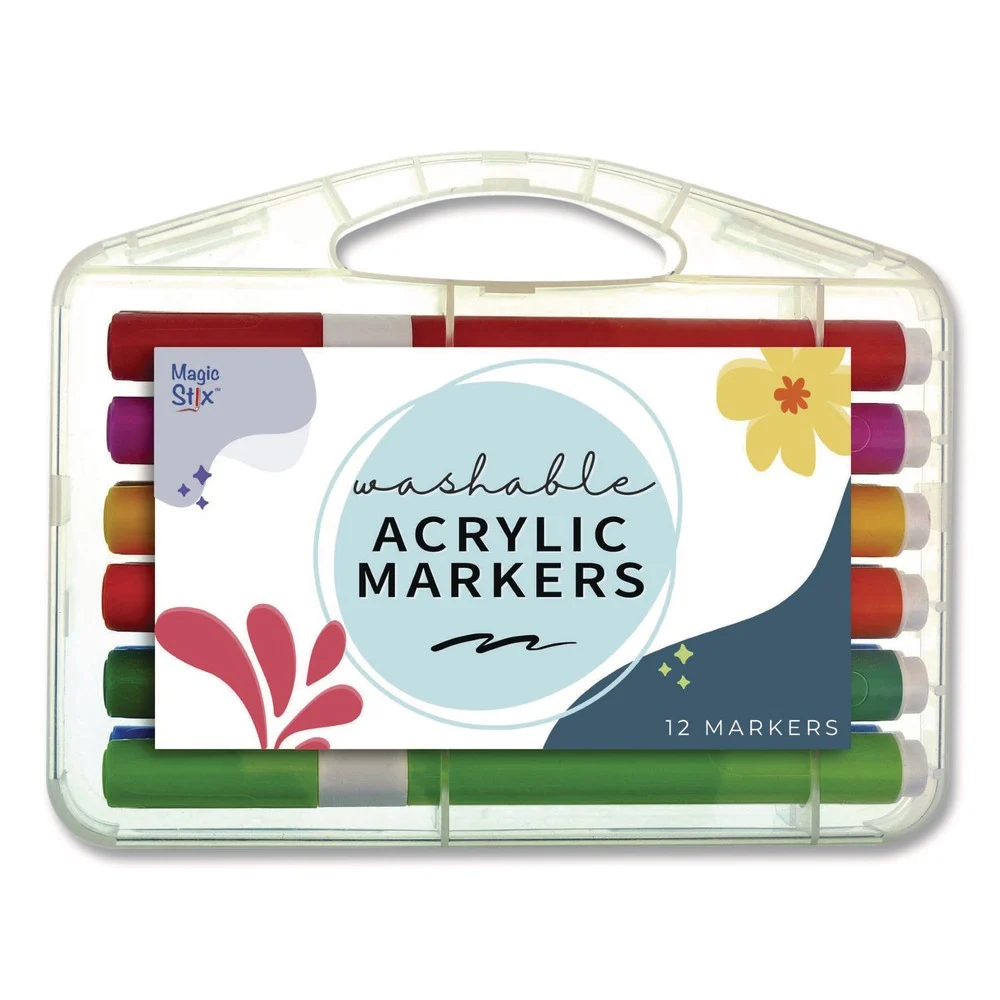 TPG Creations Magic Stix Washable Acrylic Markers (12/Pack)