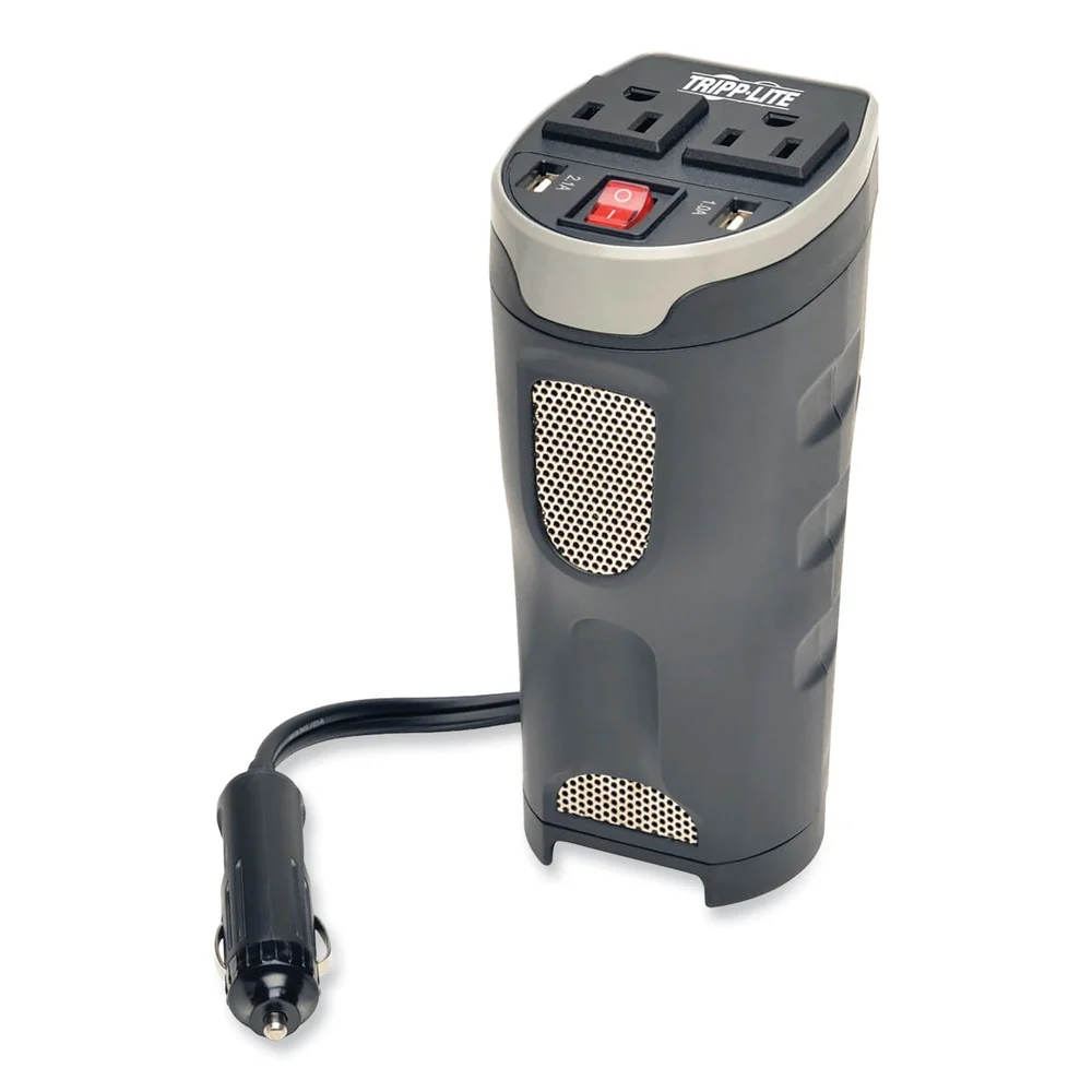 Tripp Lite PowerVerter 200 W Ultra-Compact Car Inverter with Two AC Outlets/Two USB Ports