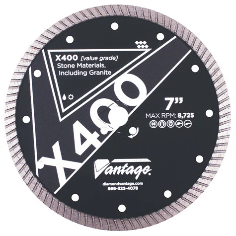 Diamond Vantage 6 x .100 x 7/8-5/8 inch Supreme Turbo Rim Stone Blade