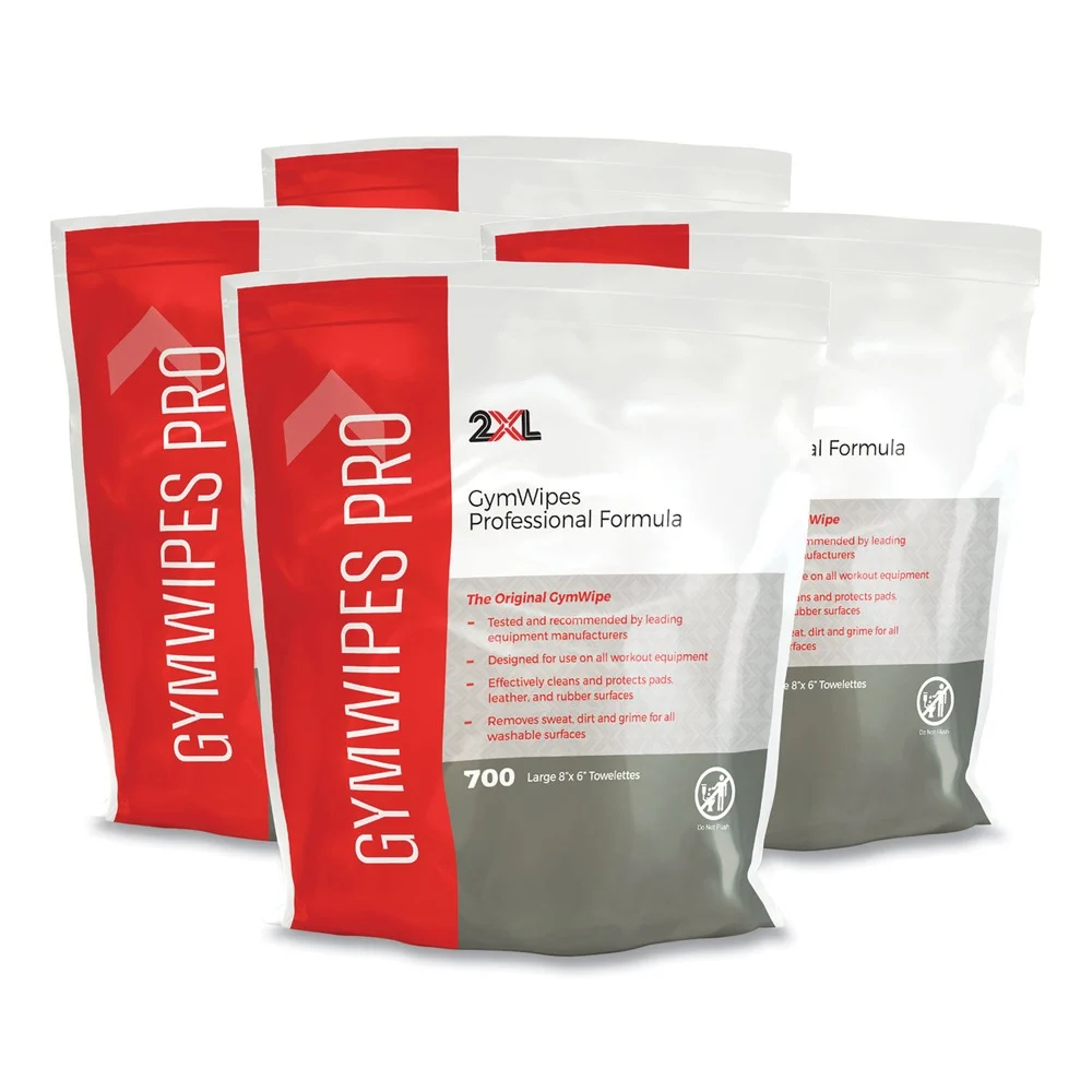 2XL 1-Ply 6 x 8 Gym Wipes Professional - Unscented/White (4/Carton)
