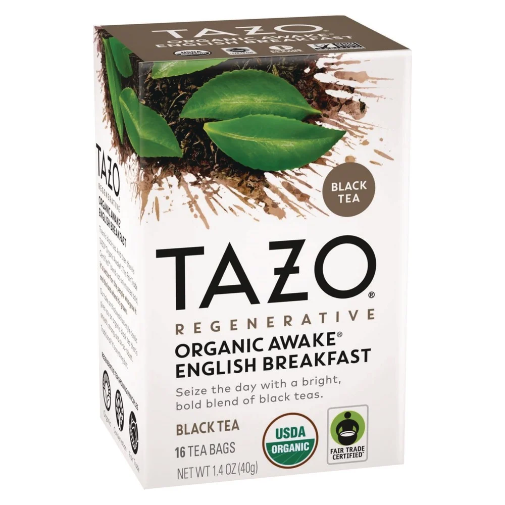 Tazo 1.4 oz. Tea Bags - Organic Awake English Breakfast (96/Carton)