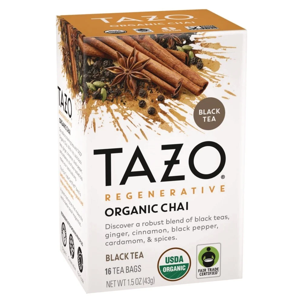 Tazo 1.4 oz. Tea Bags - Organic Chai (96/Carton)