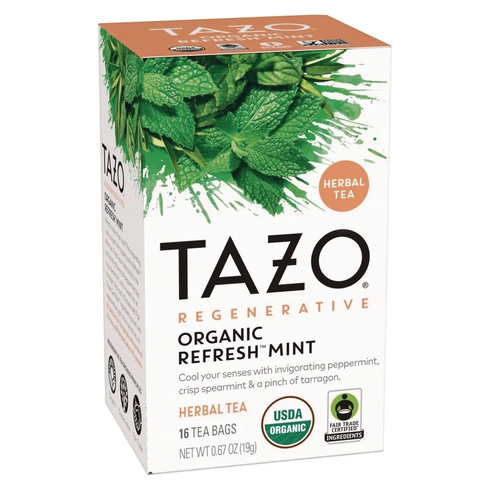 Tazo 0.67 oz. Tea Bags - Organic Refresh Mint (96/Carton)