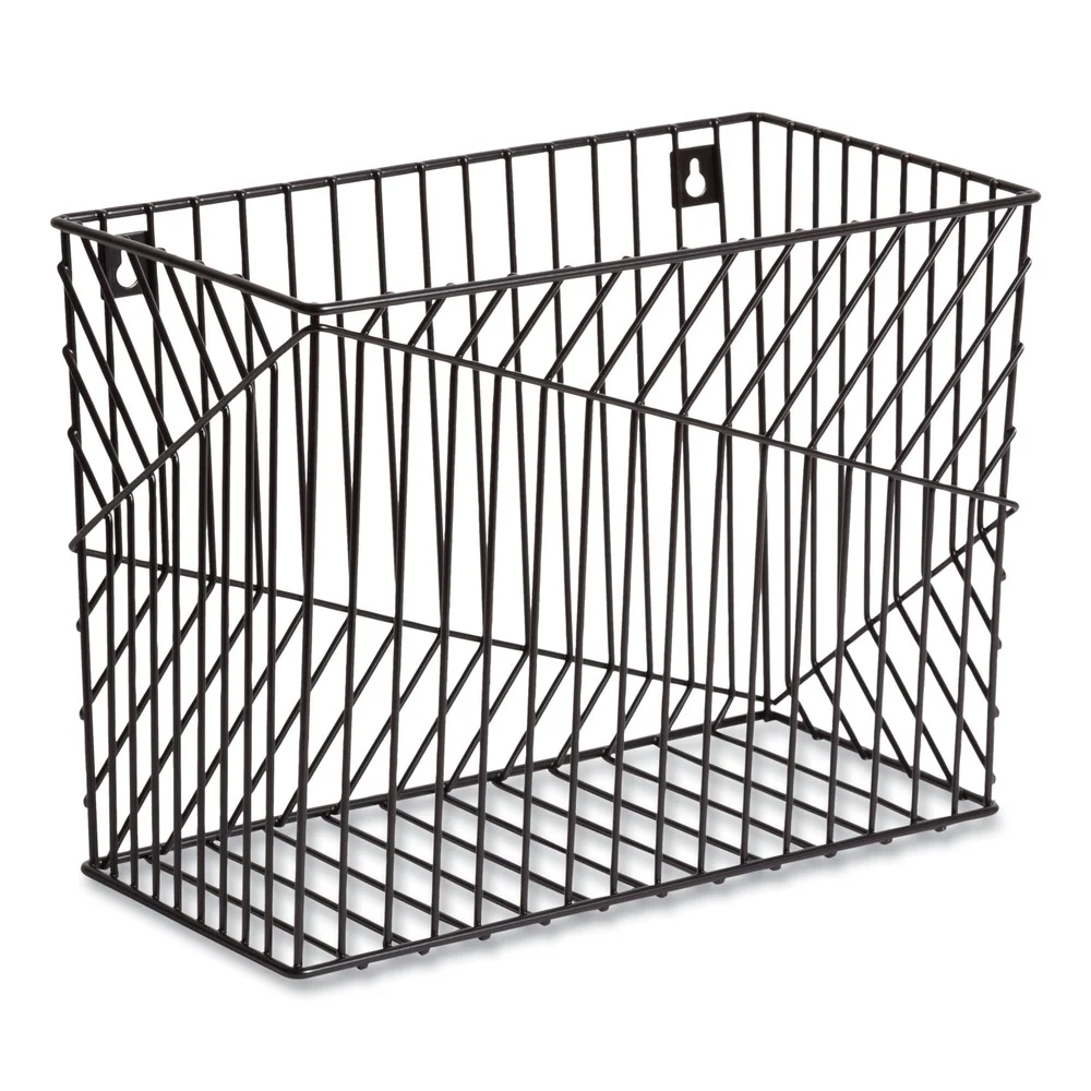 U Brands Vena 6.85 in. Long Hanging File Basket - Black/Letter Size