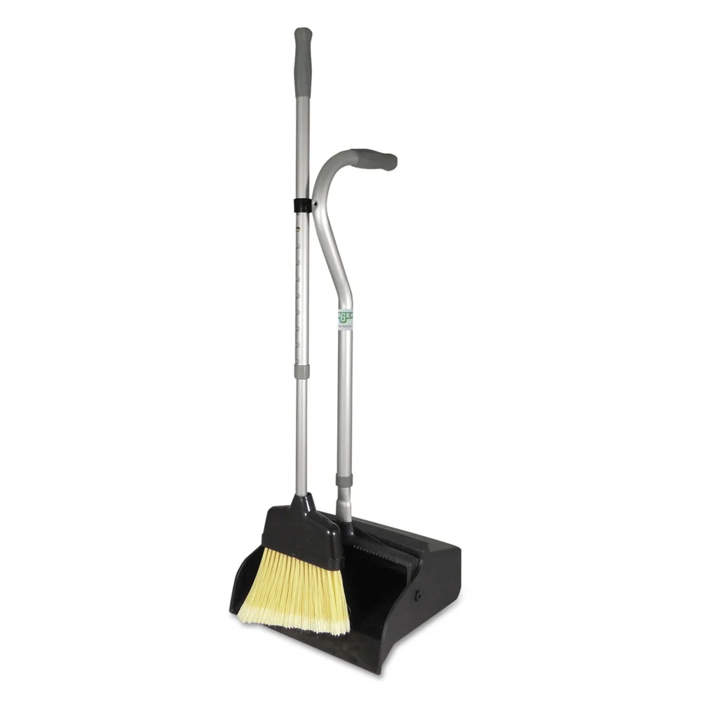 Unger 12 in. W x 45 in. H Metal Telescopic Ergo Dust Pan with Broom - Gray/Silver