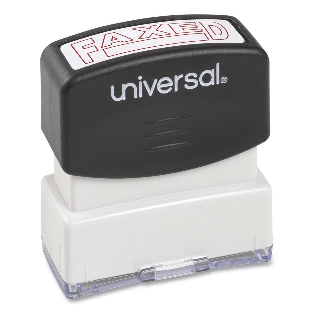 Universal Pre-Inked Faxed Message Stamp - Red Ink