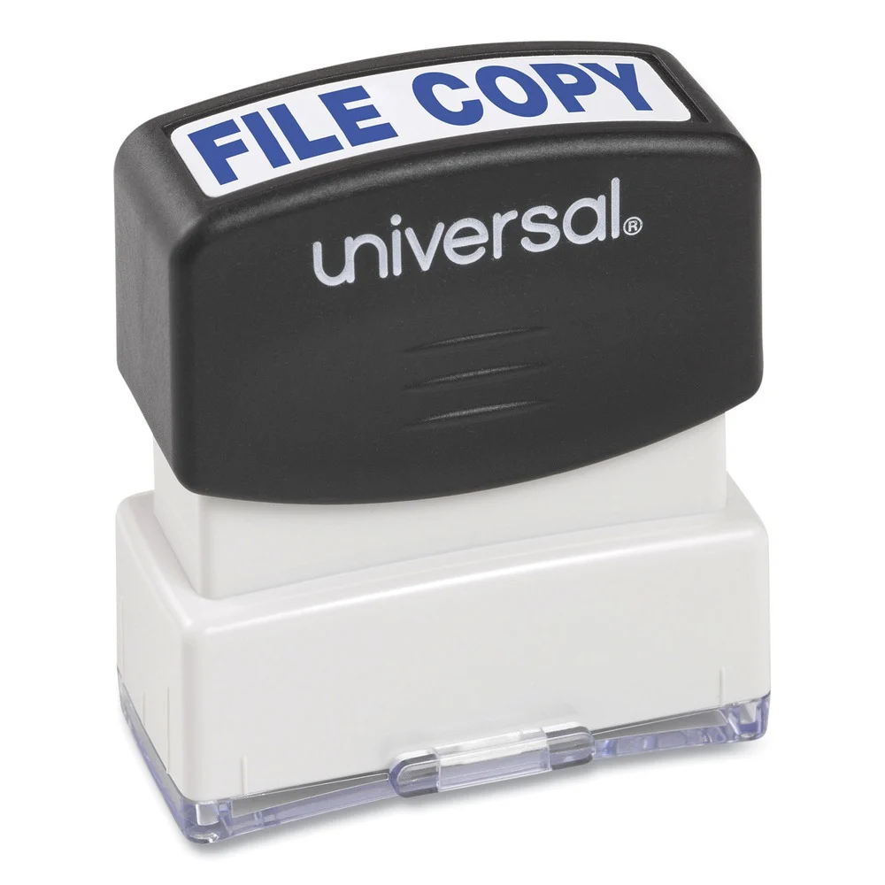 Universal Pre-Inked File Copy Message Stamp - Blue Ink