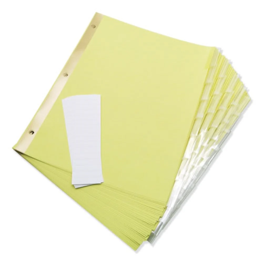 Universal 11 in. x 8.5 in. 8-Tab Deluxe Extended Insertable Tab Indexes - Buff, Clear Tabs (6/Pack)