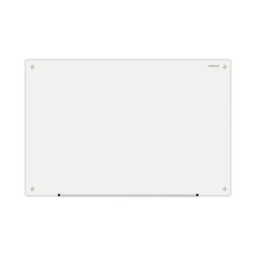 Universal 36 in. x 24 in. Frameless Glass Marker Board - White