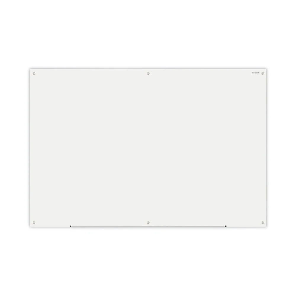 Universal 72 in. x 48 in. Frameless Glass Marker Board - White Surface