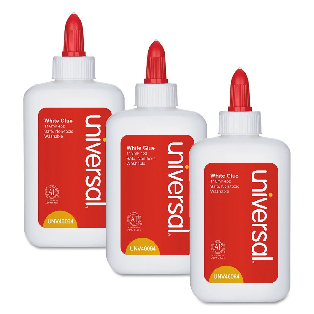 Universal 4 oz. Washable Clear-Dry Glue - White (3/Pack)