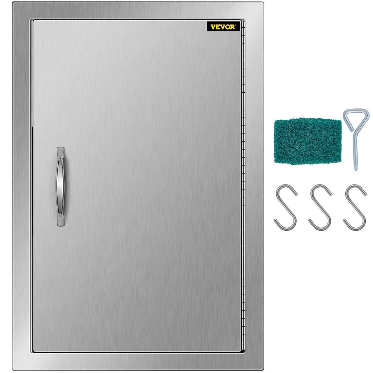 BBQ Access Door 17W x 24H Inch, Vertical Single BBQ Door Stainless Steel, Outdoor Kitchen Doors for BBQ Island, Grill Station, Outdoor Cabinet