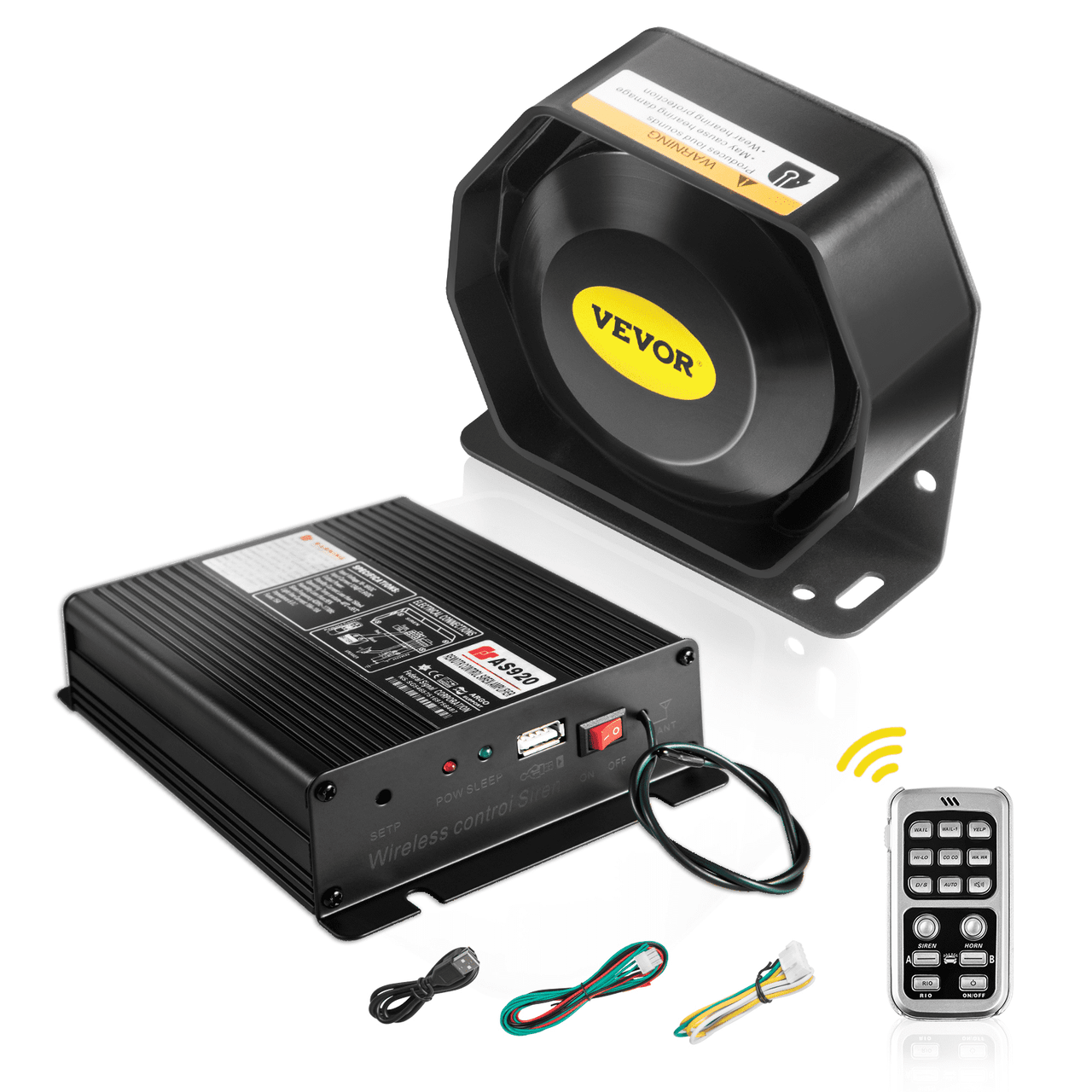 200W 18 Sound Loud Car and Truck Warning Alarm Police Siren Horn 18 Tones Fire Ambulance Emergency Electronic Siren Horn Kit PA MIC System (Replaced by 200-B08MC1SYP1)