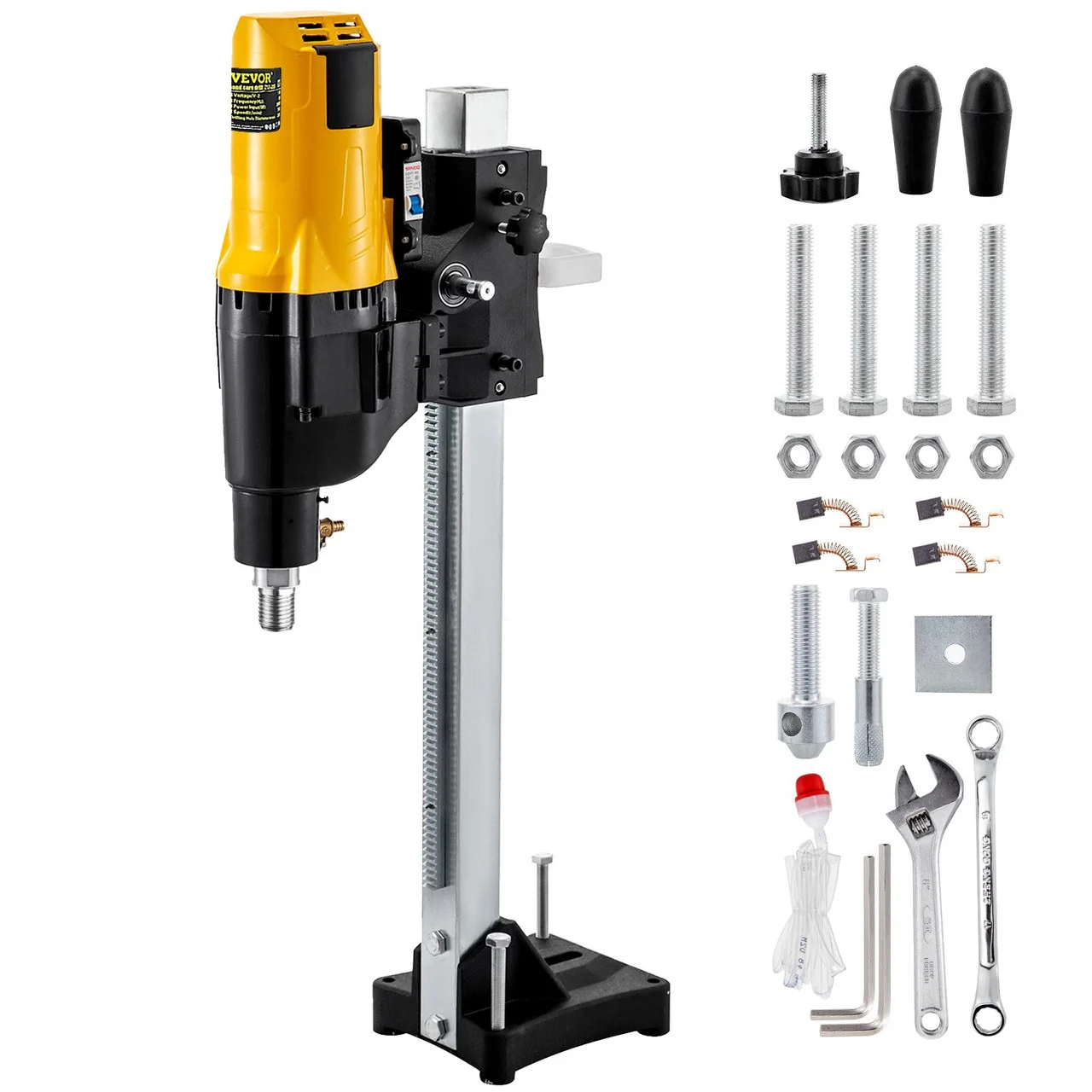 Diamond Core Drilling Machine, 10'/255 mm Capacity 4450W Concrete Core Drill for Concrete, Brick, Block, and Stone, Bench Drill Stand with Travel Distance 19'/483 mm