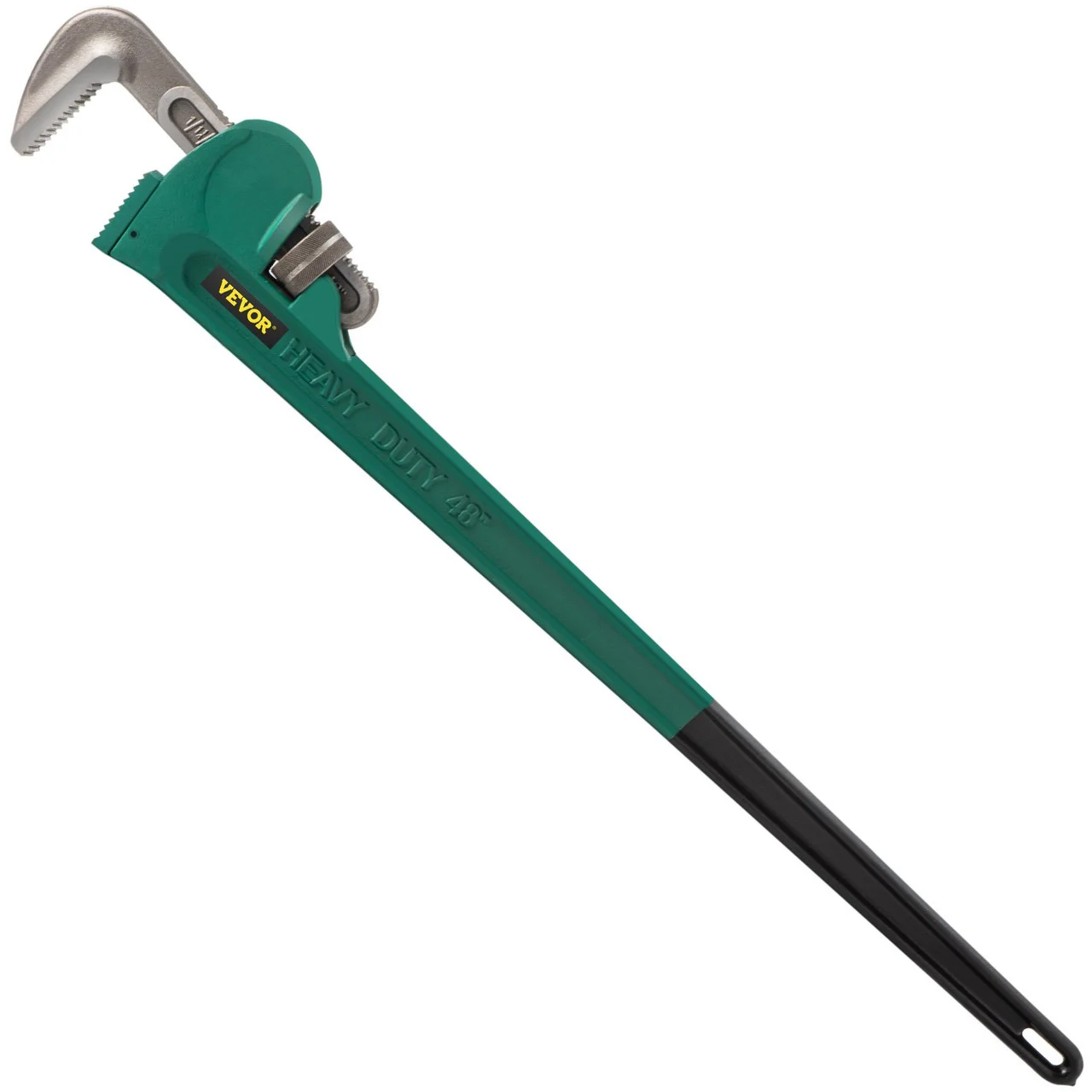 48" Steel Pipe Wrench Straight Handle Plumbers Tool 4.3" Jaw Capacity