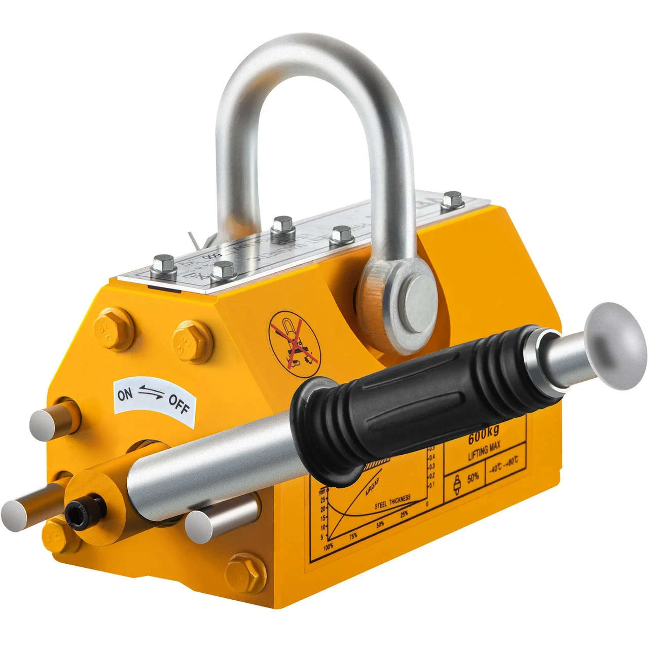1320lbs Steel Lifting Magnet Heavy Duty 600kg Steel Magnet Lifting Hoist Crane