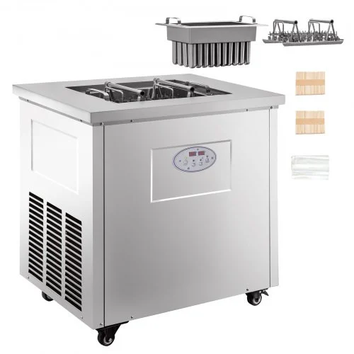 Commercial Popsicle Machine Single Model Set Commercial Ice Pop Machine 40 Pcs Ice Lolly Making Machine Stainless Steel Popsicle Making Machine with Lollipop Set for Bars, Cafes, Milk-Tea Stores