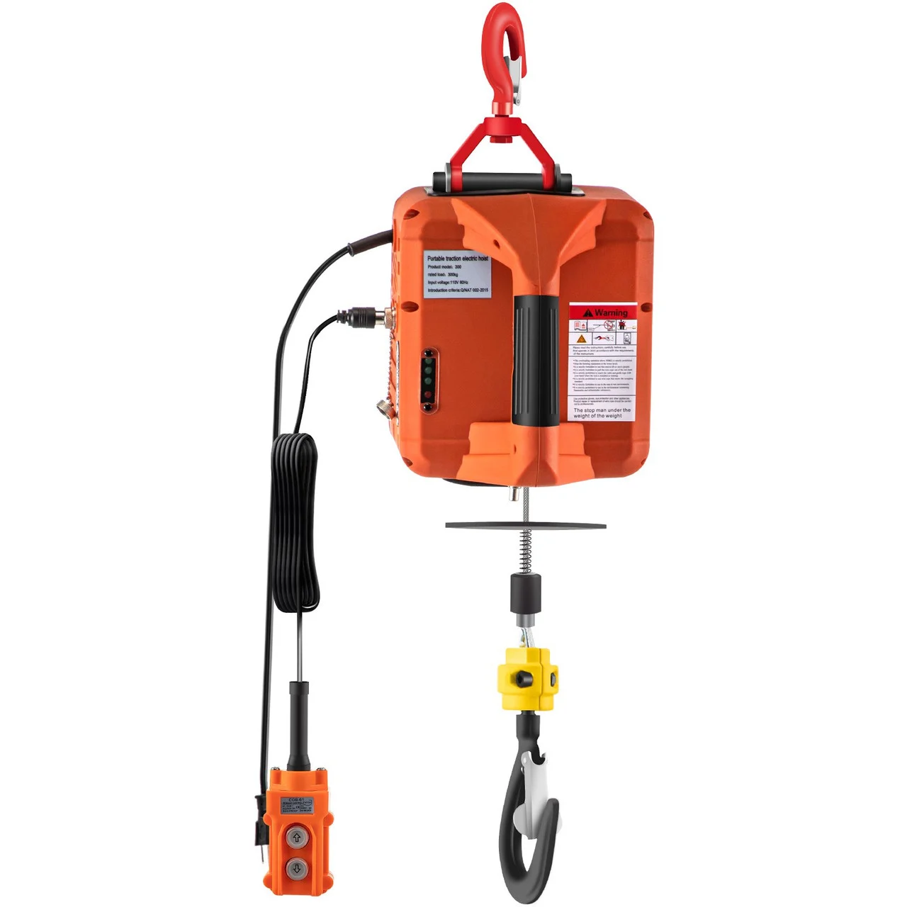 3-in-1 Electric Hoist Winch, 1100lbs Portable Electric Winch, 1500W 110V Power Winch Crane, 25ft Lifting Height, w/Wire and Wireless Remote Control, Overload Protection for Lifting Towing