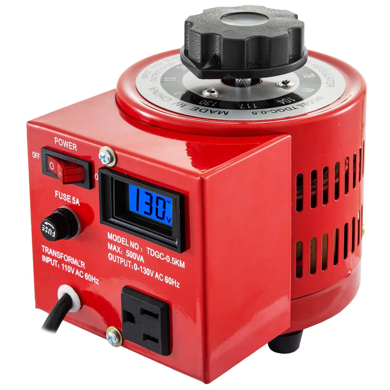Variable Transformer 500VA AC Voltage Digital Display 0-130V 110V AC 60 Hz