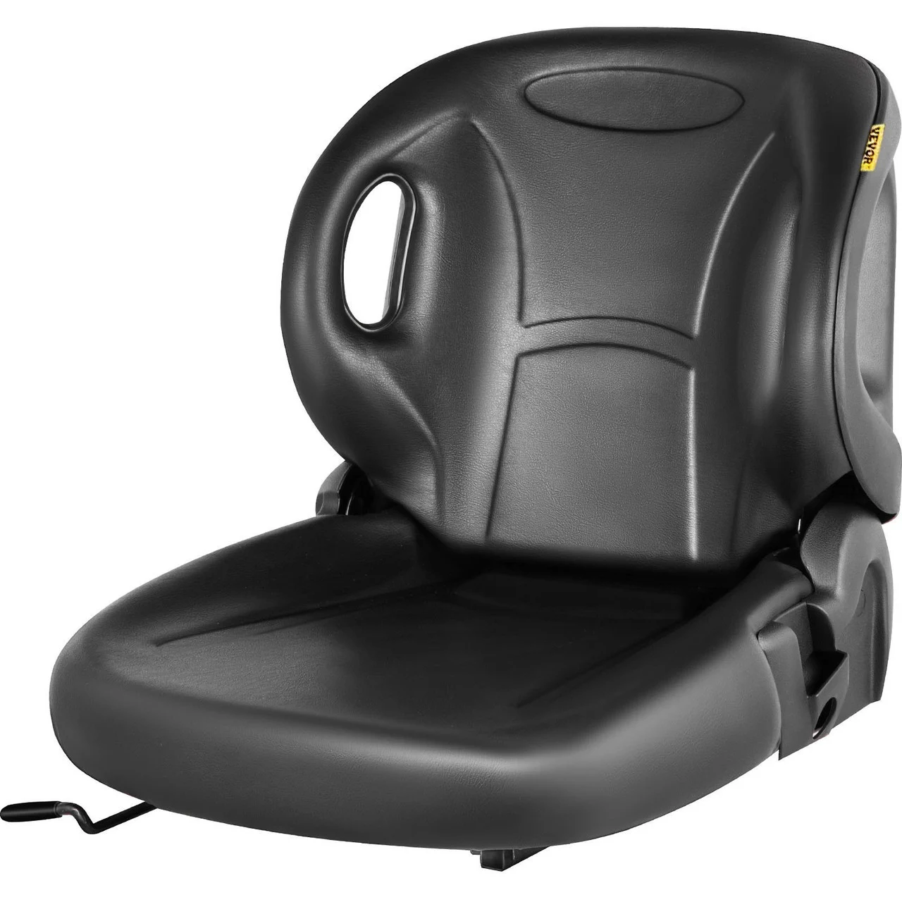 Universal Forklift Seat Black PVC Tractor Seat, 6"/150MM Adjustable Mower Seat Including Seat Switch and Back Seat Organizer for Documents, Skid Steer Seat Fit Forklift, Tractor, Skid Loader