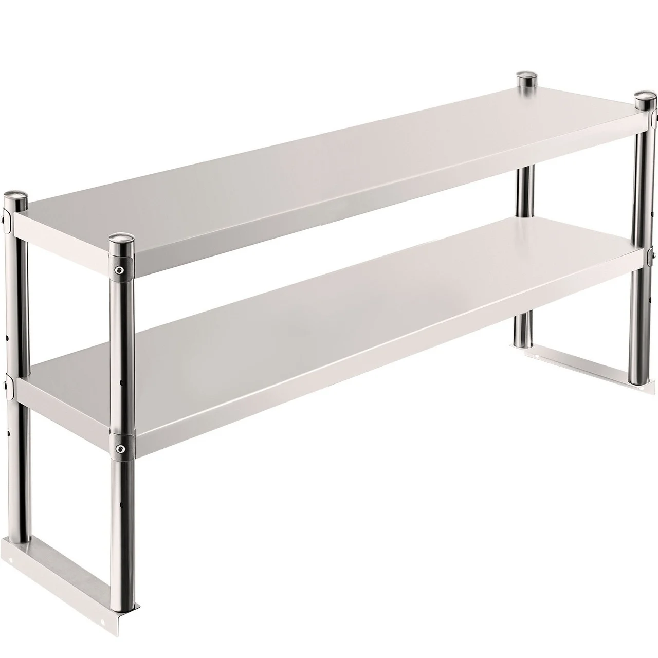 Double Overshelf, Double Tier Stainless Steel Overshelf, 36 in. Length x 12 in. Width Double Deck Overshelf, Height Adjustable Overshelf for Prep & Work Table in Kitchen, Restaurant